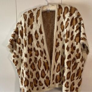 Multiples Cream and Brown Animal Print Sweater